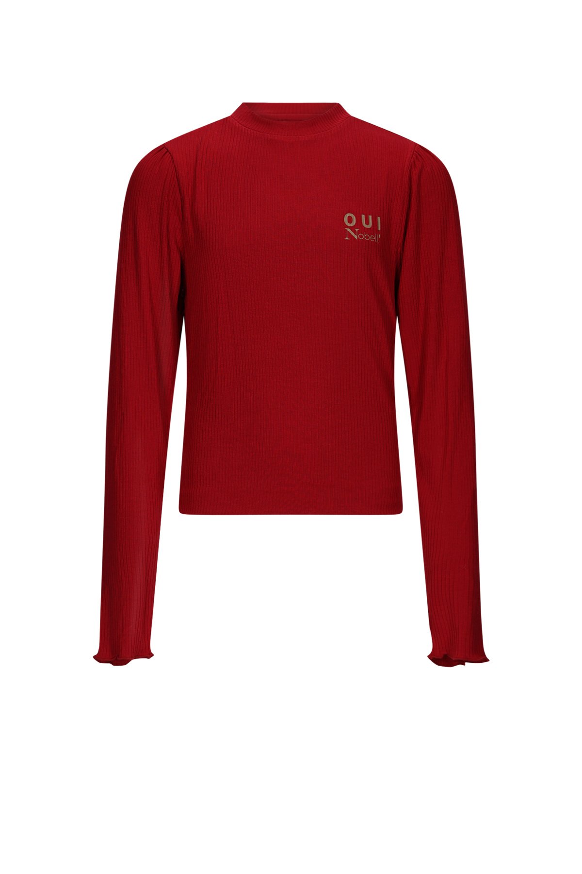 NoBell winter jersey crop top meisjes - rood - Krop - rib