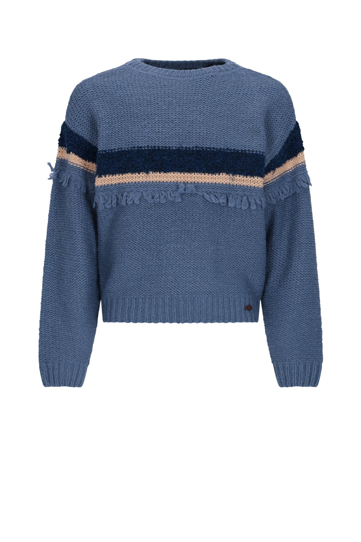 NoBell winter sweater meisjes - blauw - Kessy - franjes