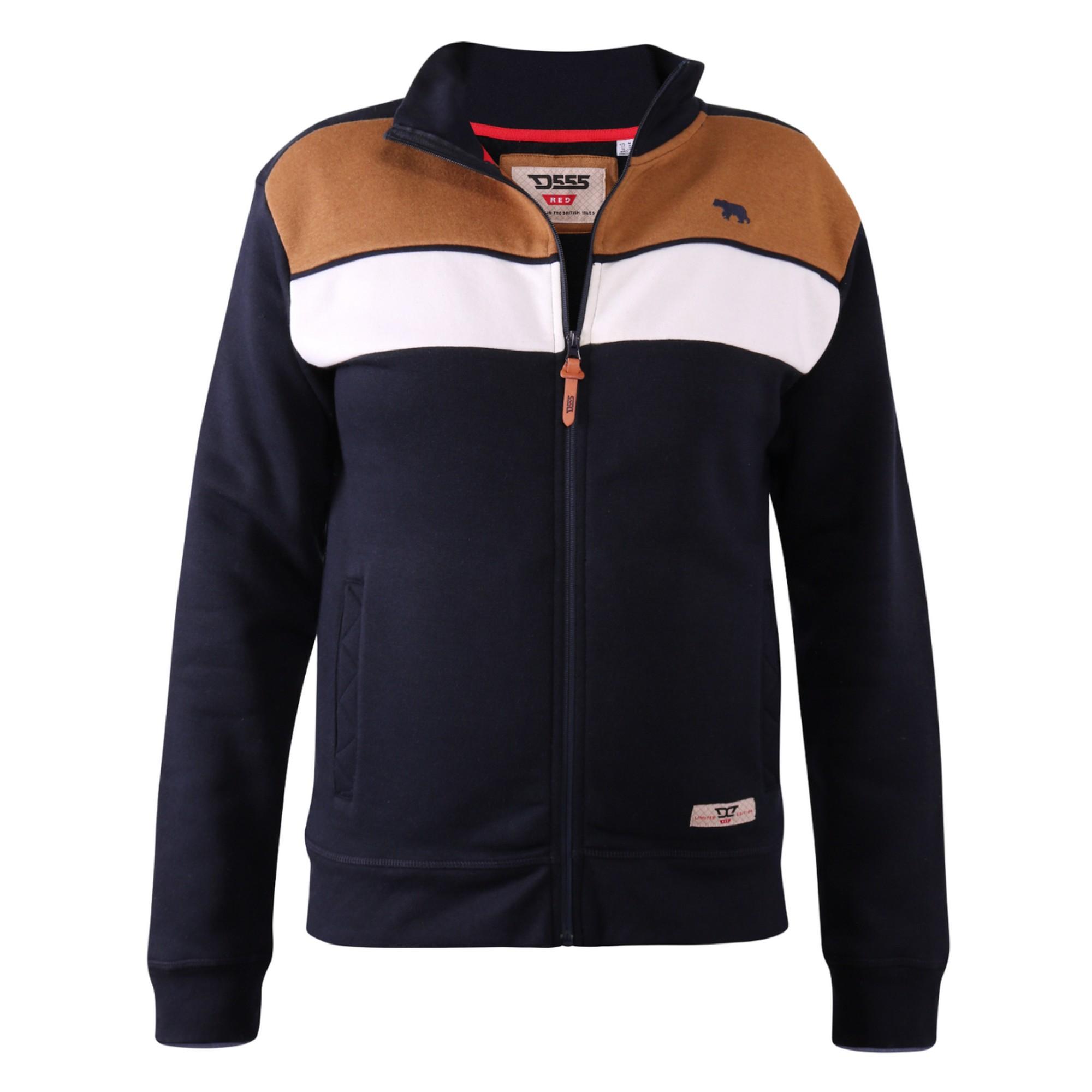 Duke Heren D555 Willowbrook Cut & Sew Kingsize sweatshirt met volledige ritssluiting XXL Vloot