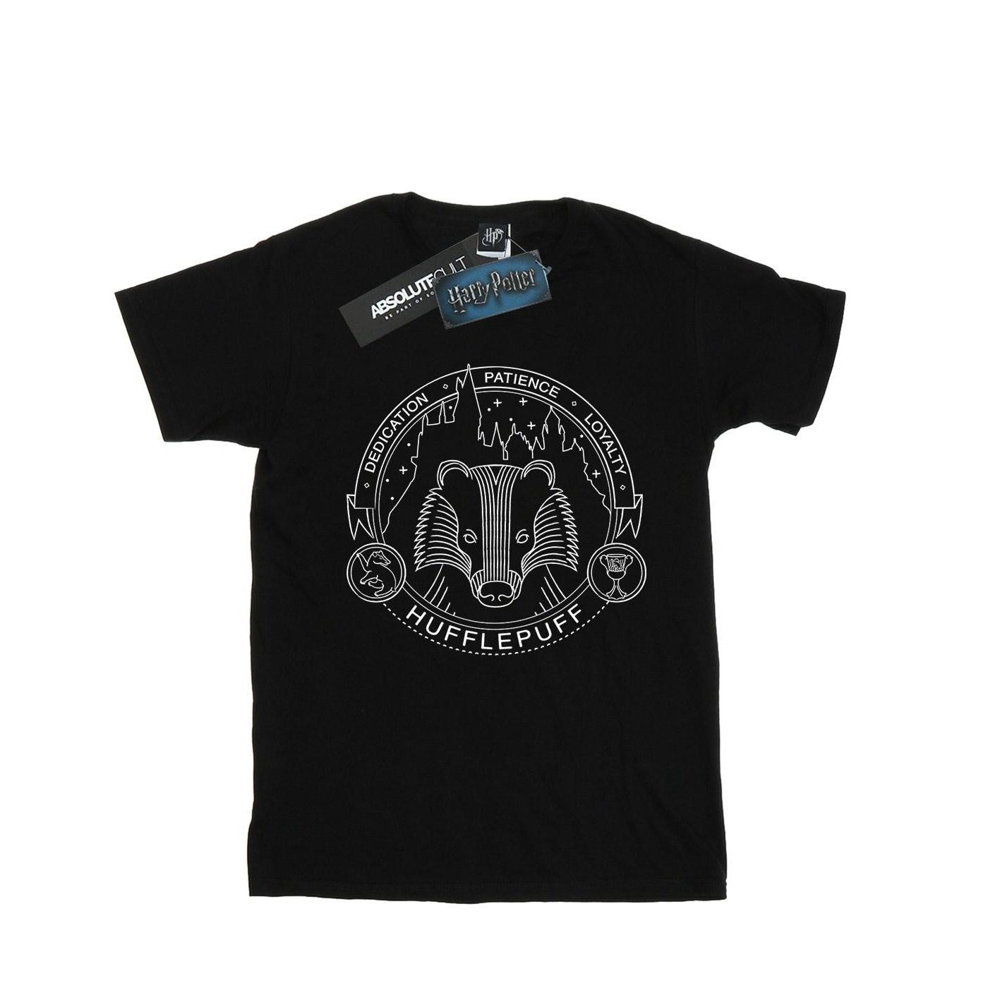 Harry Potter meisjes Huffelpuf Seal katoenen T-shirt 12-13 zwart