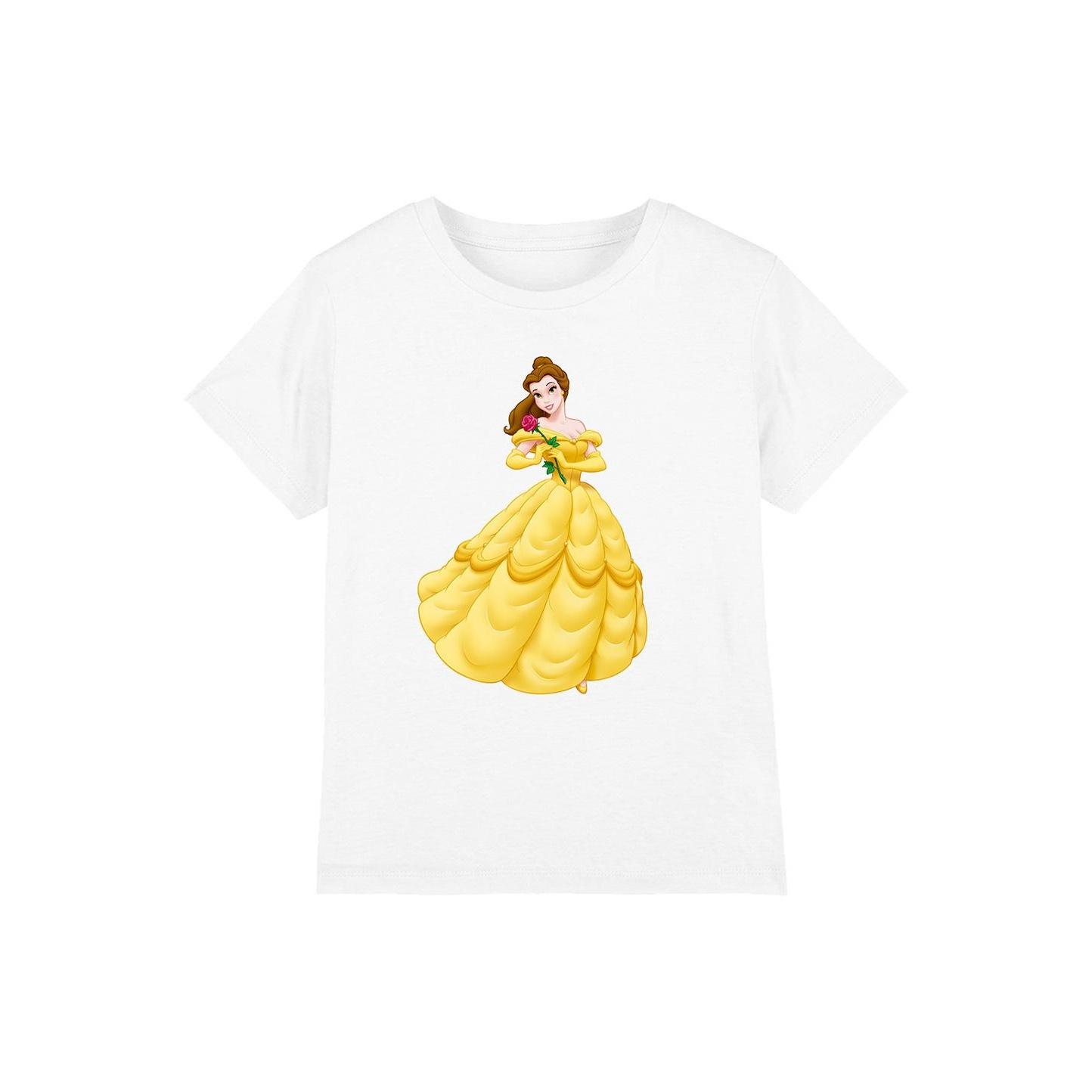 Beauty And The Beast Belle en het Beest Kinderen/Kids Belle Rose T-shirt 12-13 wit