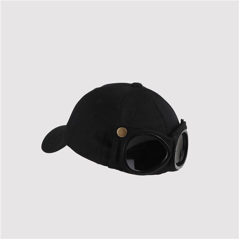 TianJinGeErLiShangMaoYouXianGongSi Aviator Hat Zomer Persoonlijkheid Bril Baseball Cap Vrouwelijk Unisex Zonnebril Cap Vrouwen Baseball Cap zwart