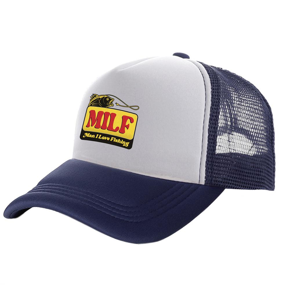 BIPIPOP MILF Man Ik hou van vissen Trucker Cap Unisex hoed Baseball Cap Coole zomer Unisex mesh net caps