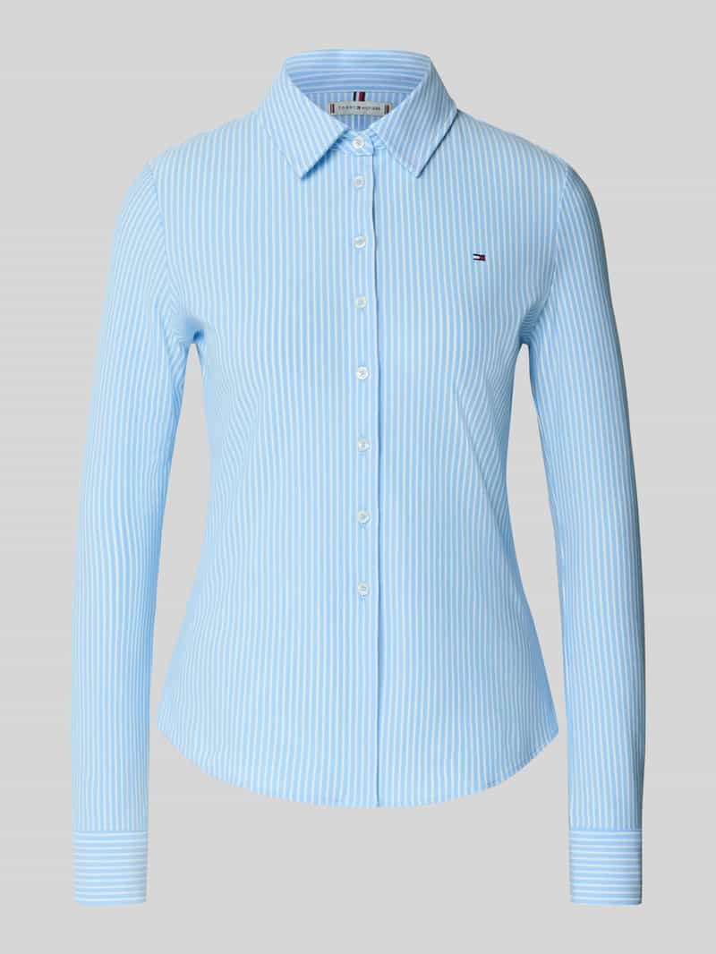Tommy Hilfiger Poloshirt 1985 SLIM PIQUE BTN DOWN LS met polokraag en label