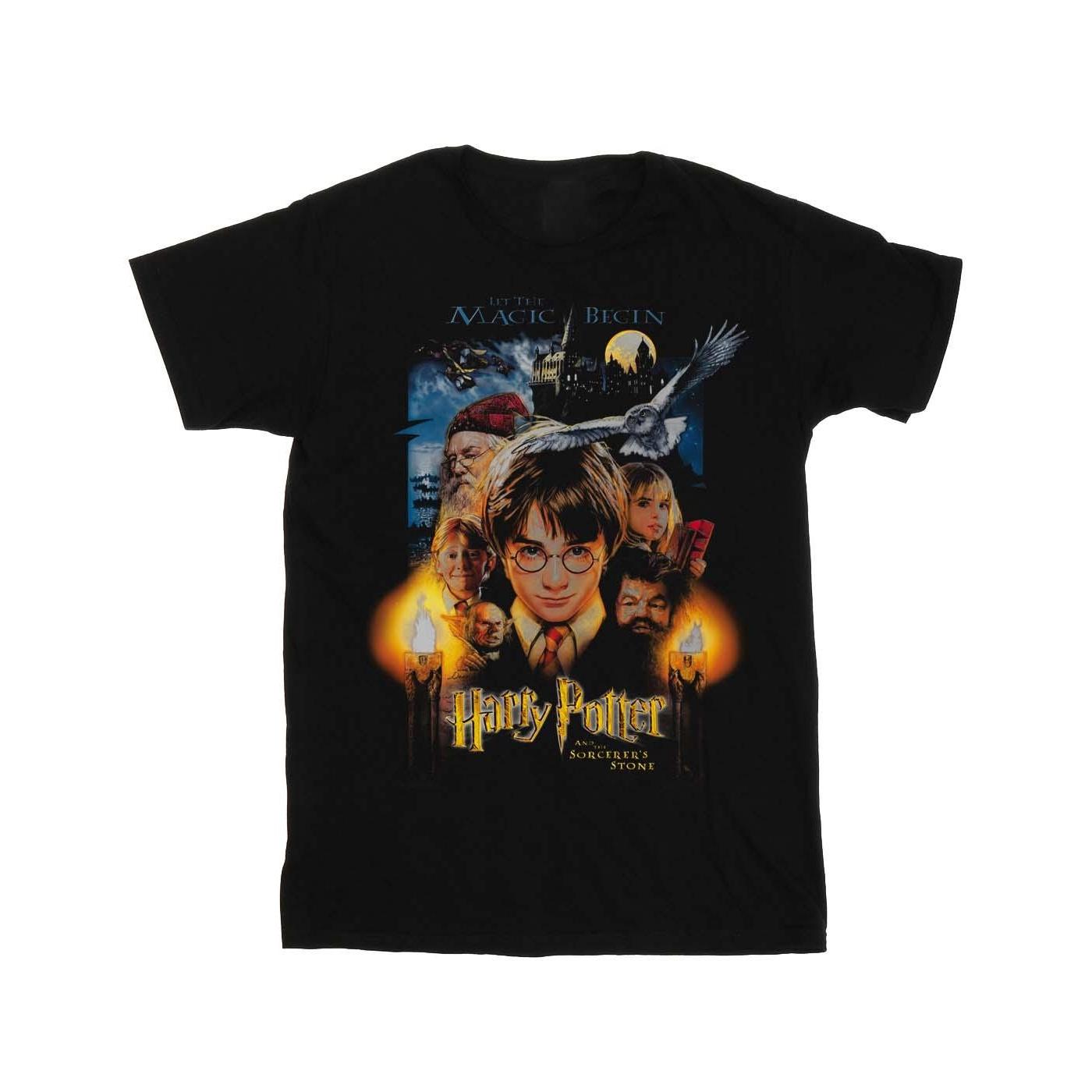Harry Potter Boys The Sorcerer´s Stone Poster T-Shirt 12-13 zwart