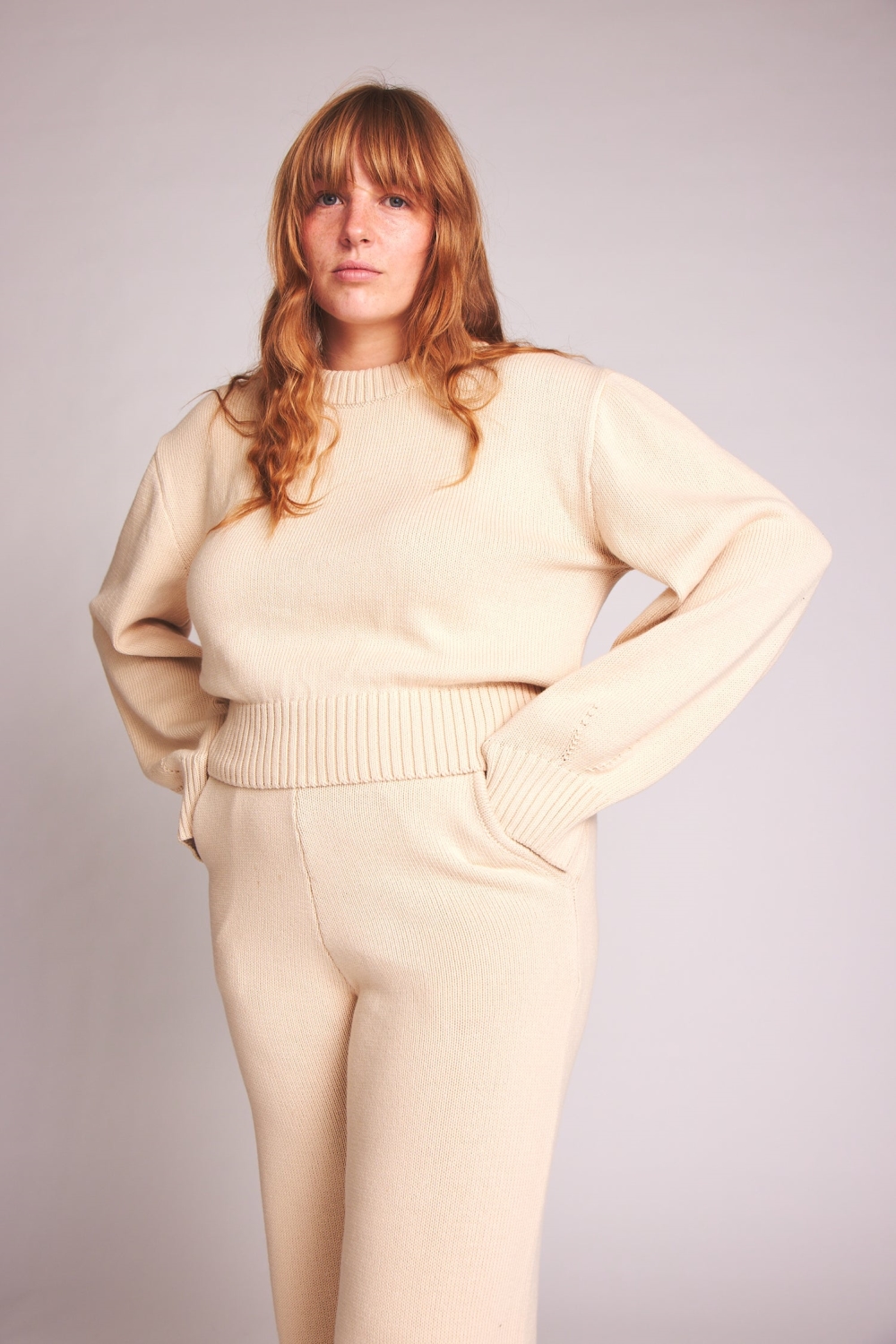 BaÃ¬ge the Label Damen vegan Strickpullover Cara Hellbeige