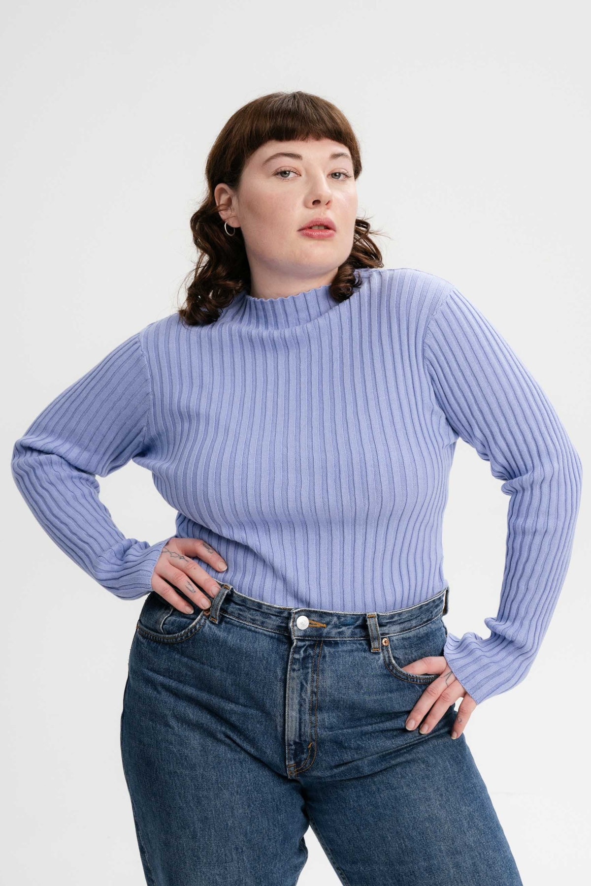 MELA Damen vegan Strickpullover Namari Forgetmenot Hellblau