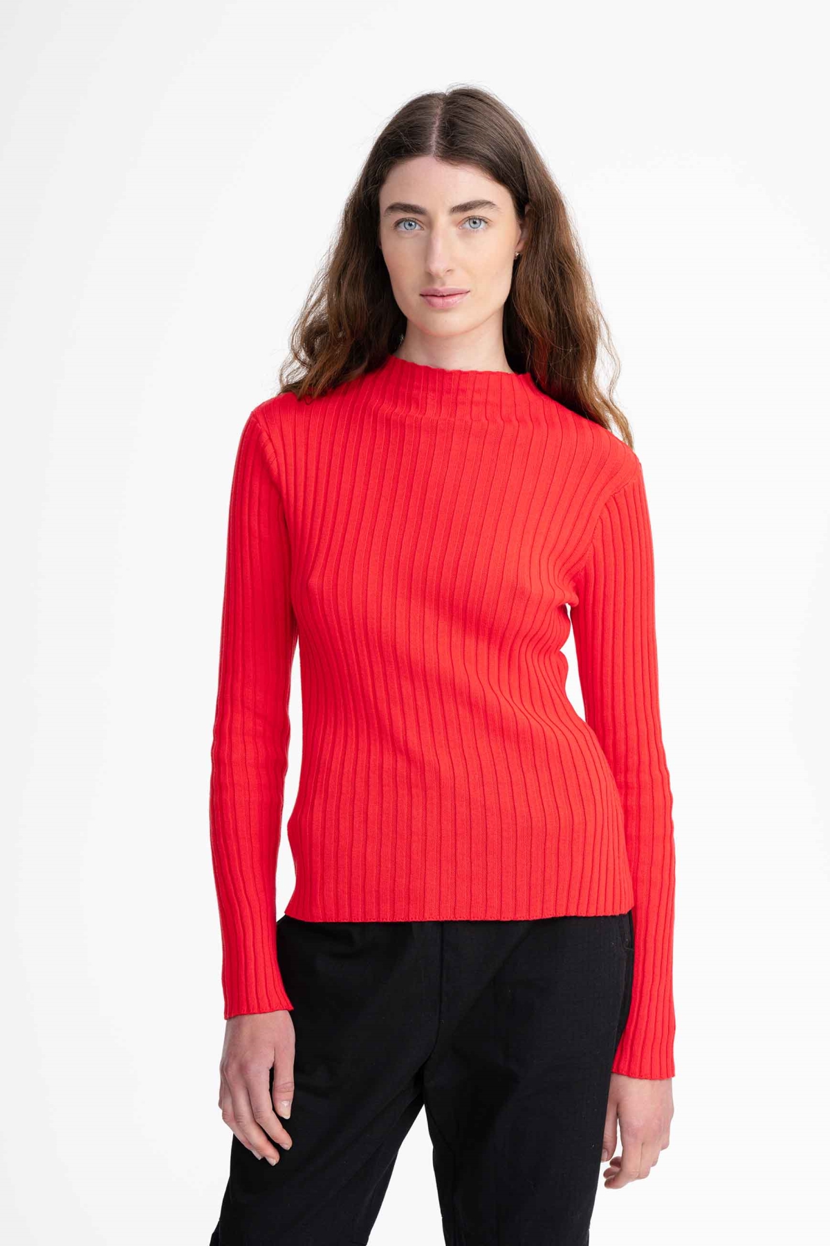 MELA Damen vegan Strickpullover Namari Mohnrot
