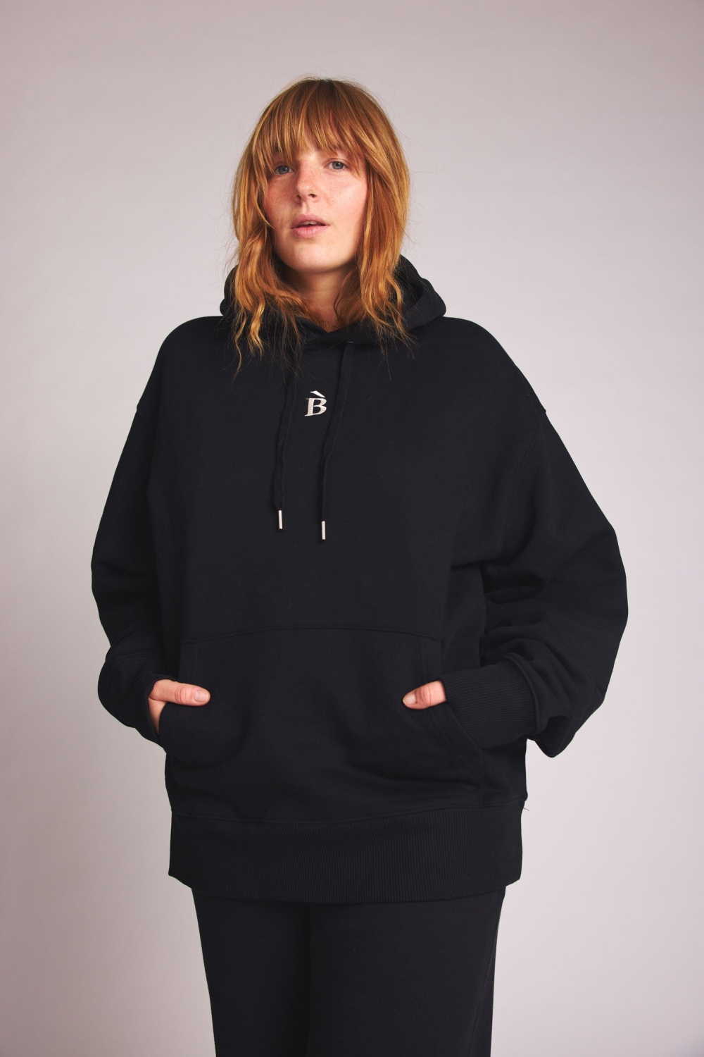 BaÃ¬ge the Label Damen vegan Hoodie Mit B-Stich Schwarz
