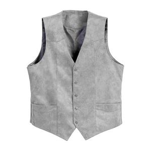 Jiamei Herenpak Vest V-hals Mouwloos Enkelrijs Slim Fit Vest met Zakken Effen Kleur Formeel Zakelijk Vest Jas XXL grijs