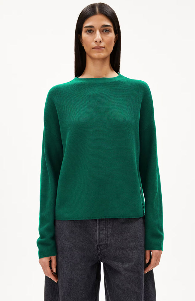 ARMEDANGELS Damen vegan Pullover Merinaa SmaragdgrÃ¼n
