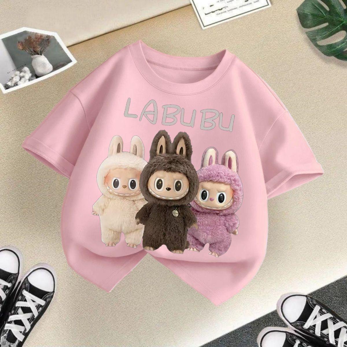 Molia Summer Children's Loose Short-sleeved T-shirt for Girls' Casual Tops 110cm