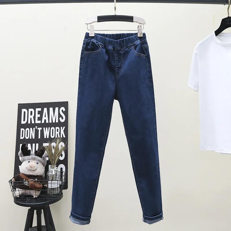 Twelve Month Stretch Skinny Jeans Vintage Denim Broek Hoge Taille Elastische Band Slanke Potlood Broek Mom Jeans Plus Size XXXL