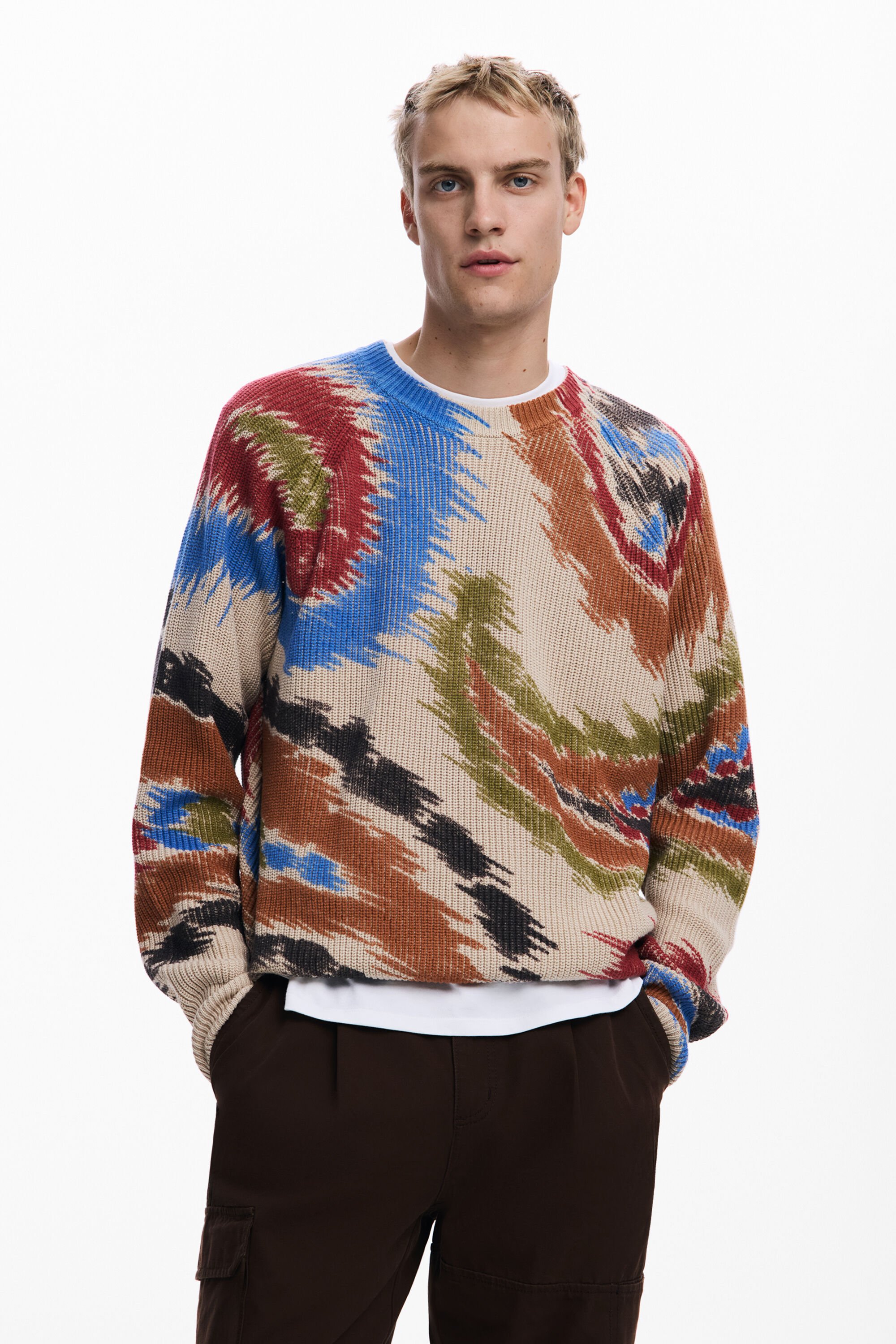 Desigual Abstracte paisley trui - BROWN