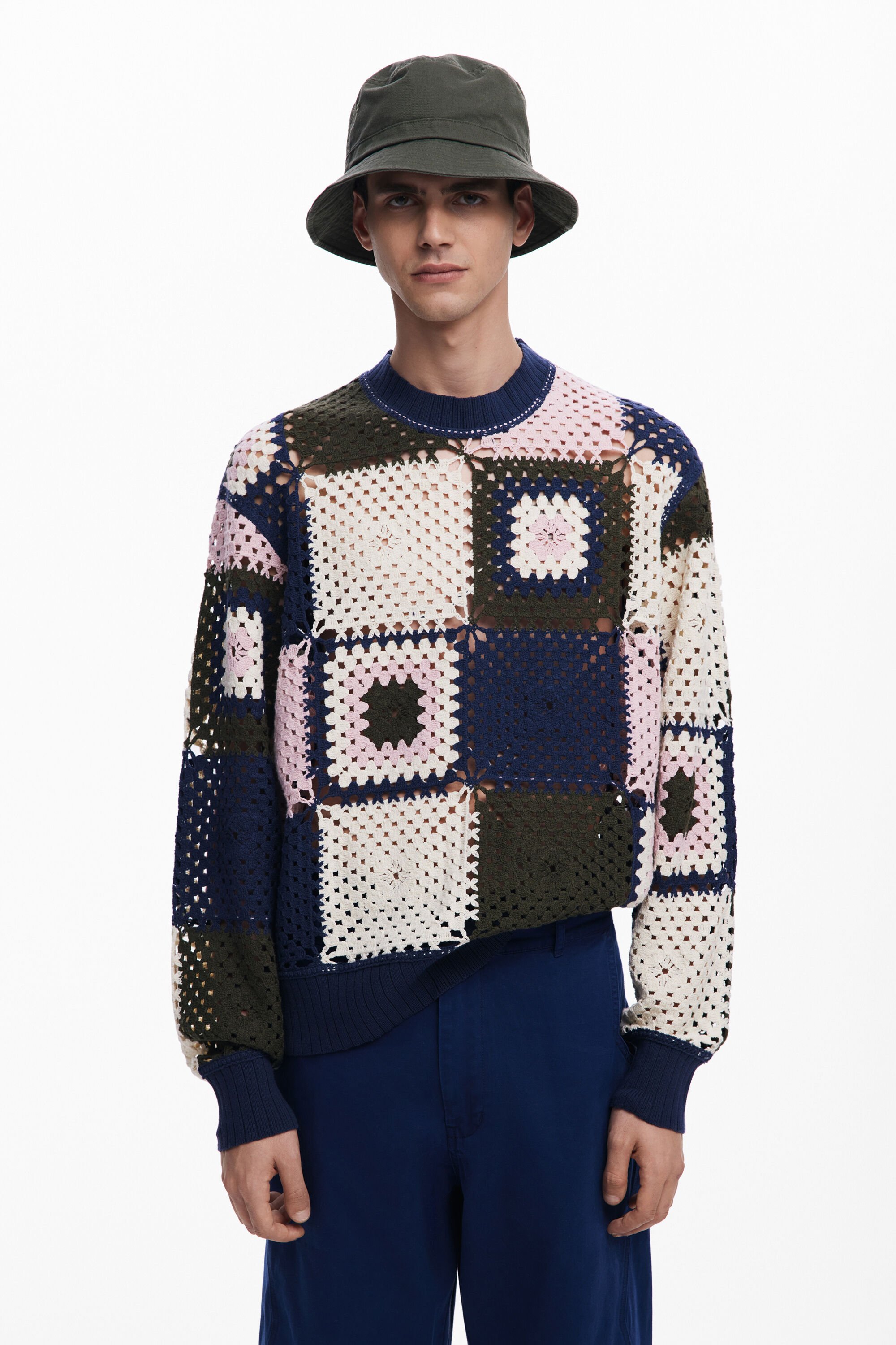 Desigual Gehaakte patch-sweatshirt - BLUE