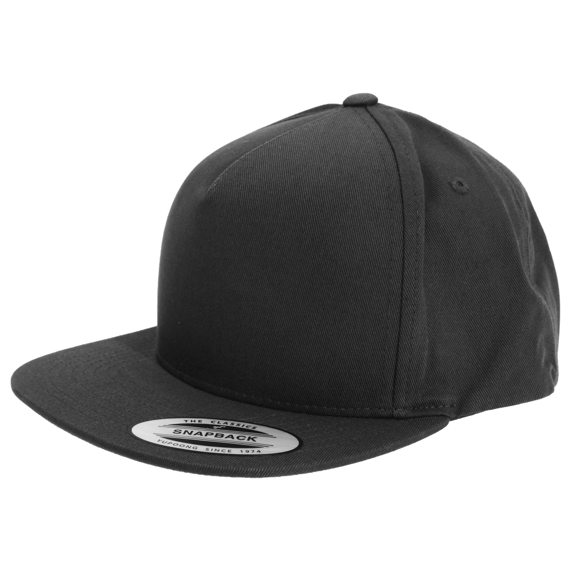 Yupoong Flexfit unisex effen klassieke snapbackpet met 5 panelen (pak van 2) One size zwart