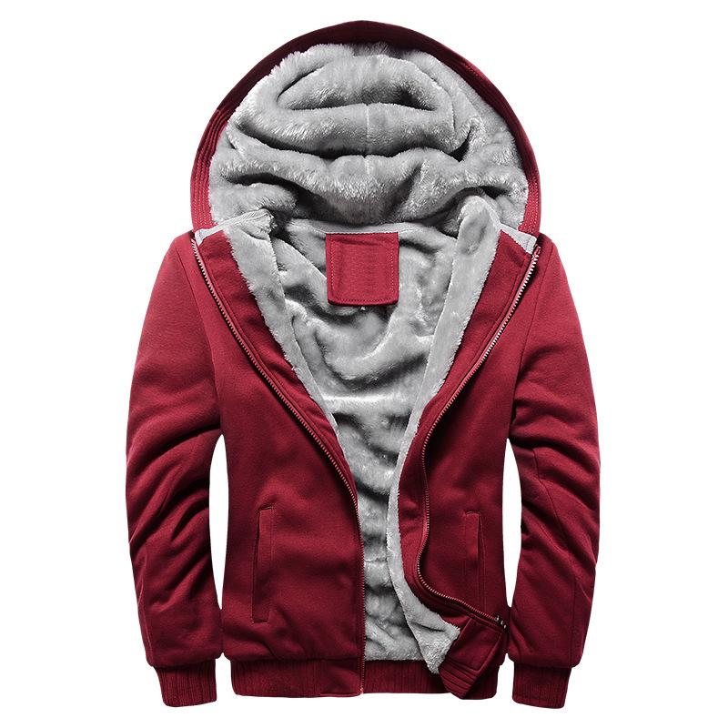 Mysterious Gift Winterjas Heren Warme Jas Dikke Fleece Mannelijke Rits Capuchon Jassen Casual Capuchon Sportkleding Buitenkleding Lange Mouwen Sport Hoody S