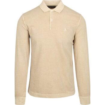 Marc O'Polo Polo Shirt Lange Mouw  Longsleeve Poloshirt Beige