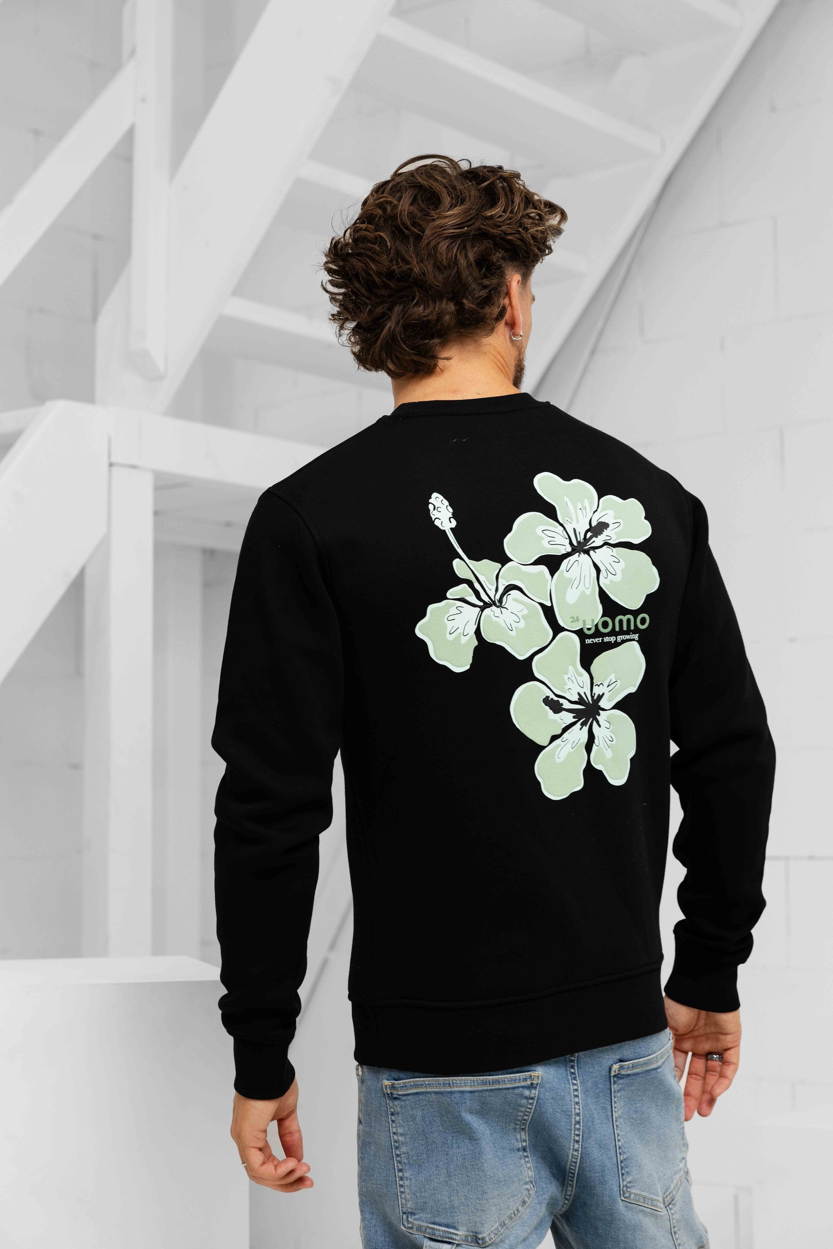 24 Uomo Flower Sweater Black/Green