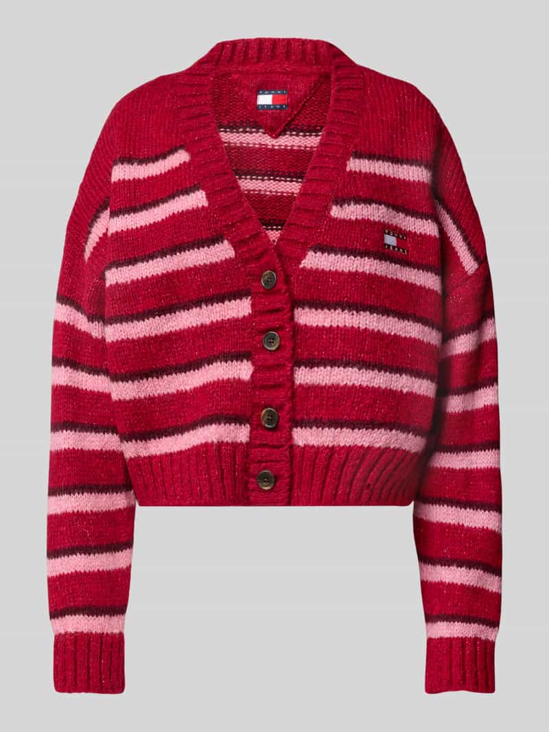 TOMMY JEANS Vest TJW BADGE STRIPE FLUFF CARDI EXT