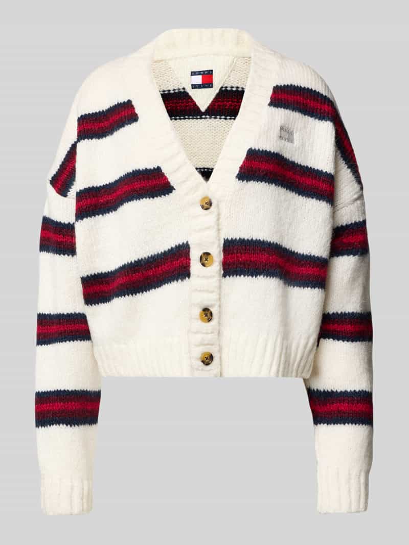 TOMMY JEANS Vest TJW BADGE STRIPE FLUFF CARDI EXT