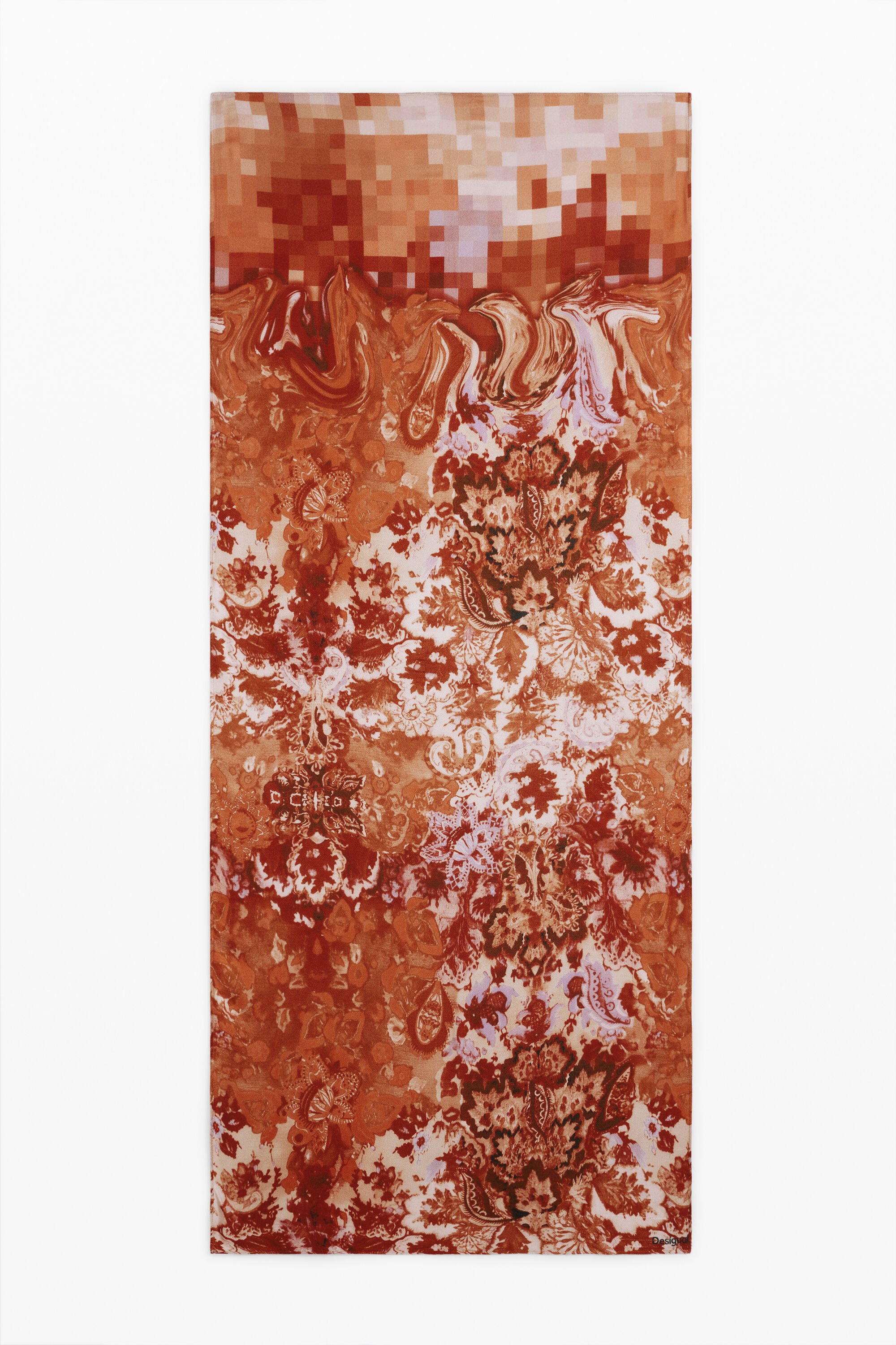 Desigual Rechthoekige paisley sjaal - ORANGE