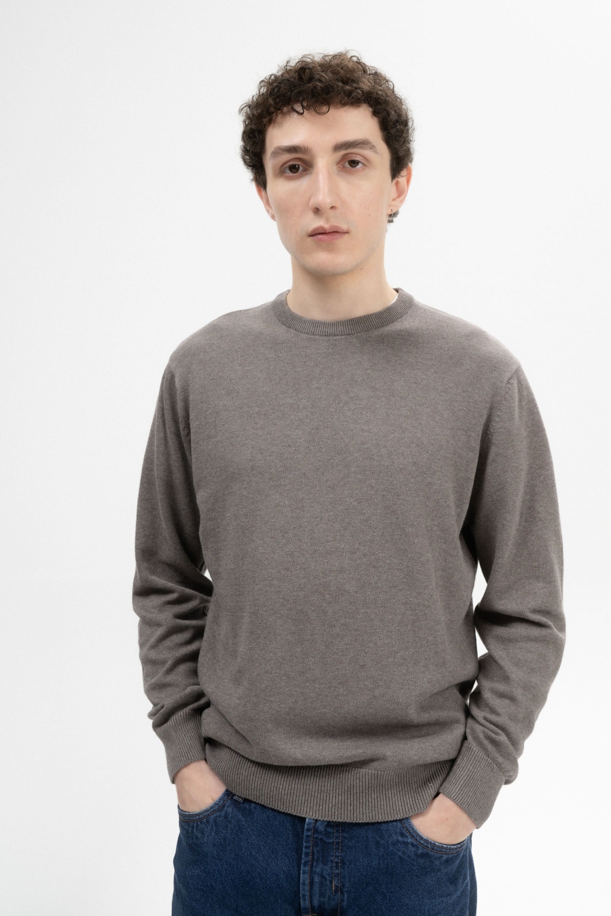 MELA Herren vegan Strickpullover Himal Bear nge Graubraun