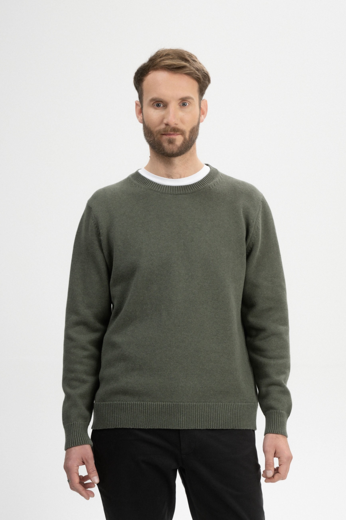 MELA Herren vegan Strickpullover Charun GrÃ¼n nge