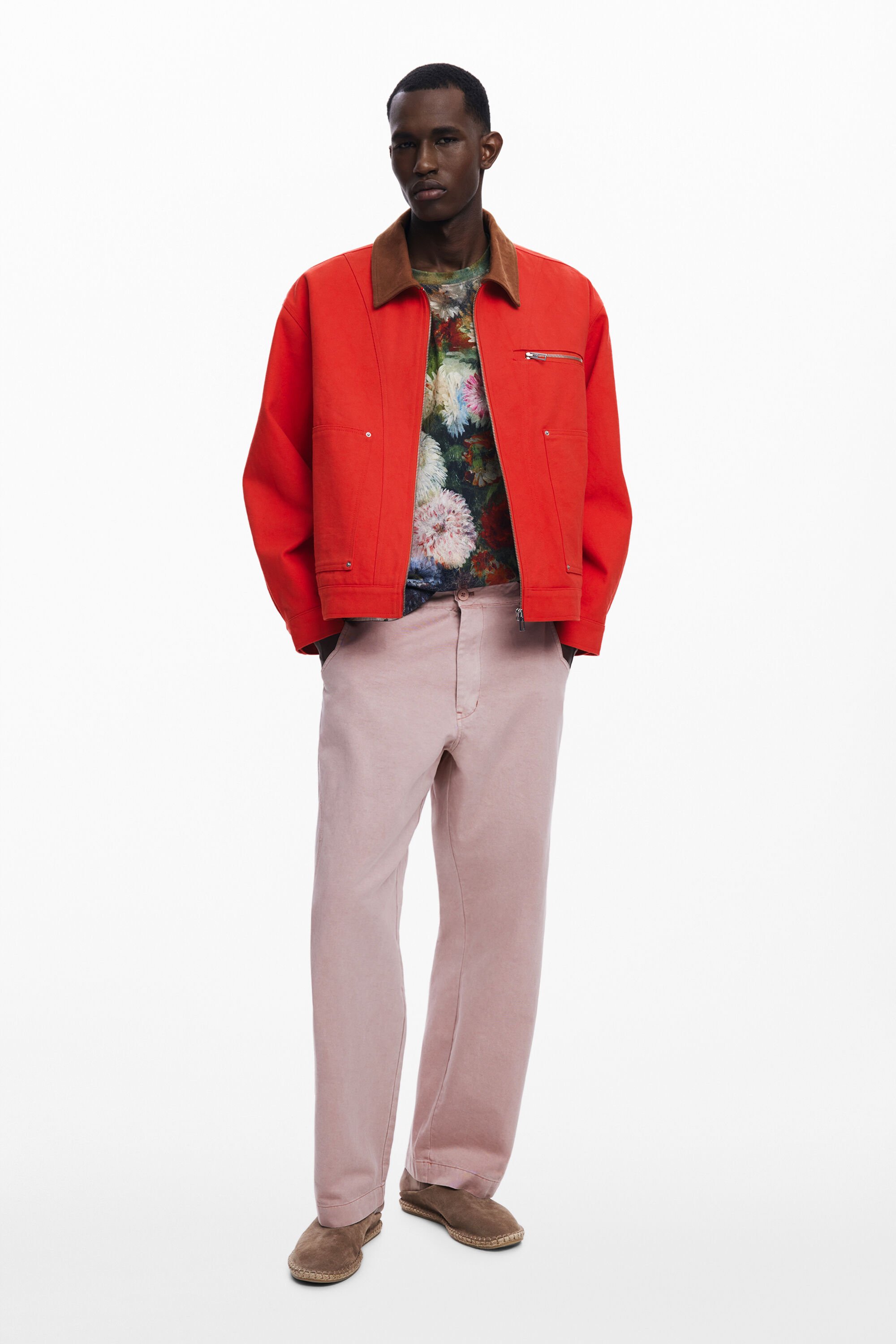 Desigual Lange broek met stiksels - RED
