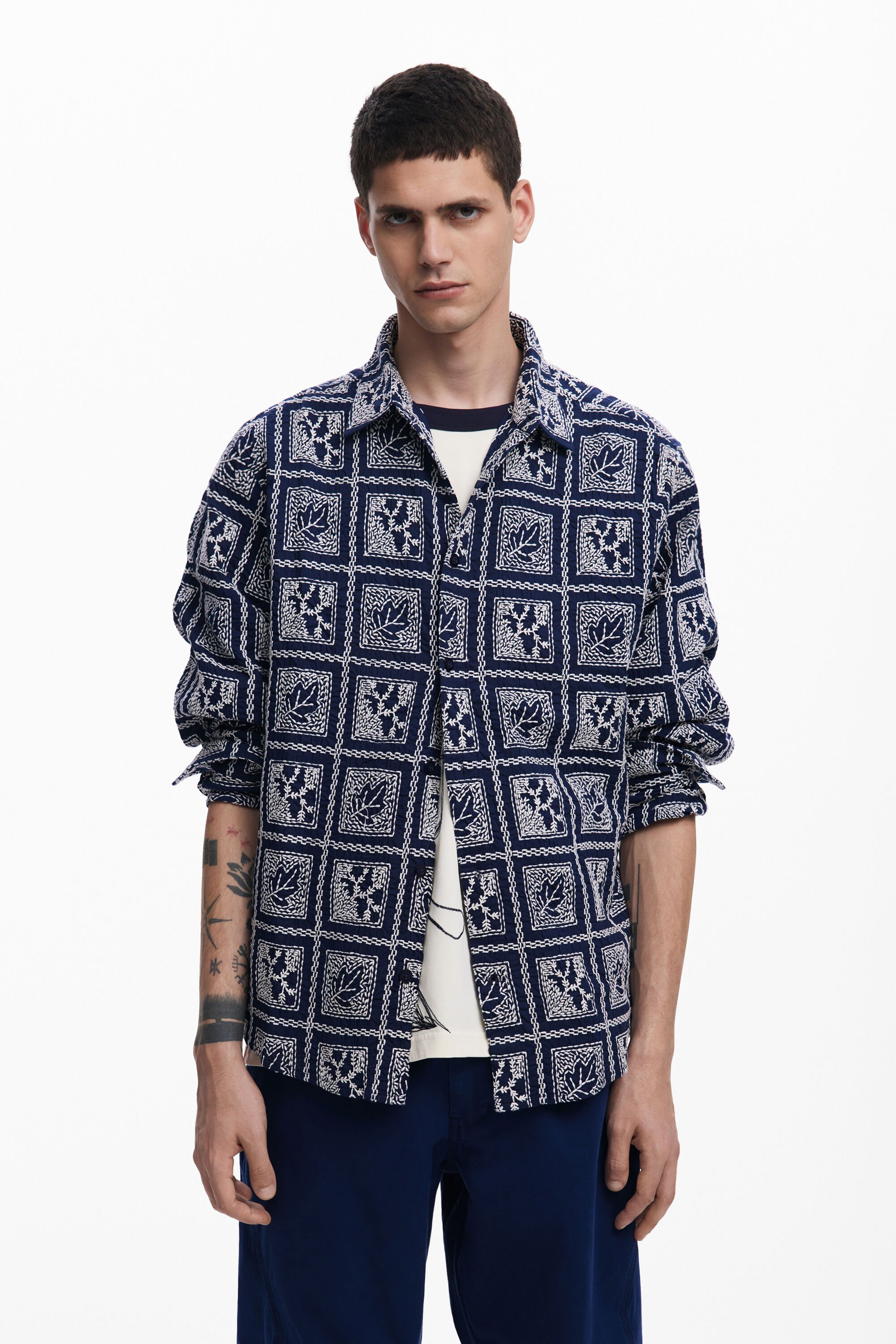 Desigual Overhemd met lange mouwen en ruiten - BLUE