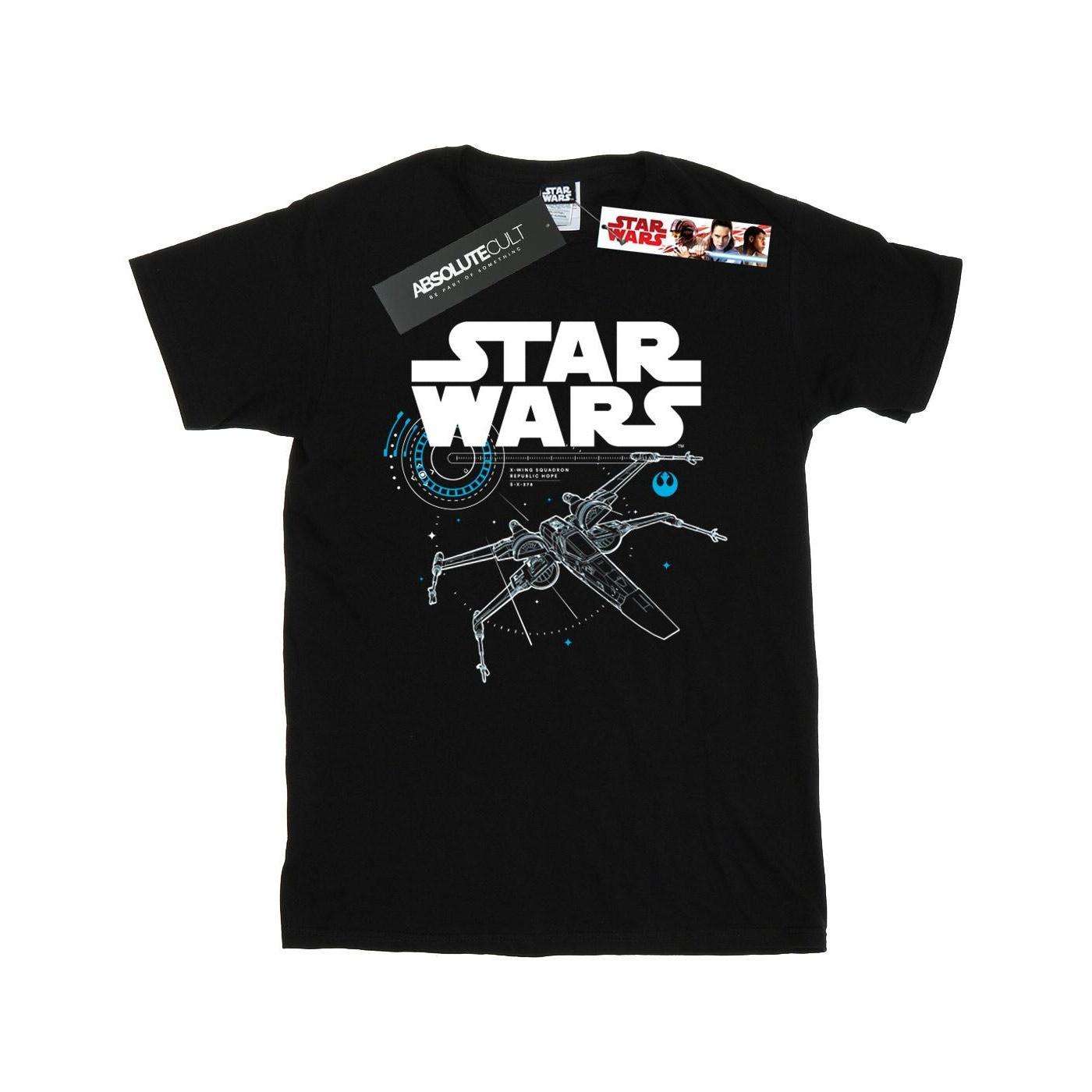 Star Wars jongens het laatste Jedi X-Wing T-shirt 9-11 Years zwart