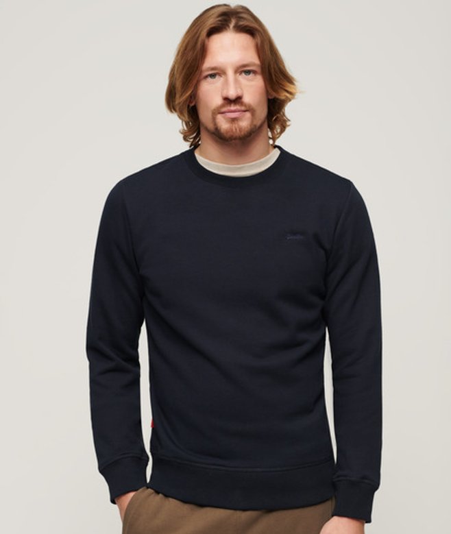 Superdry Essential Logo Sweatshirt met Ronde Hals Blauw