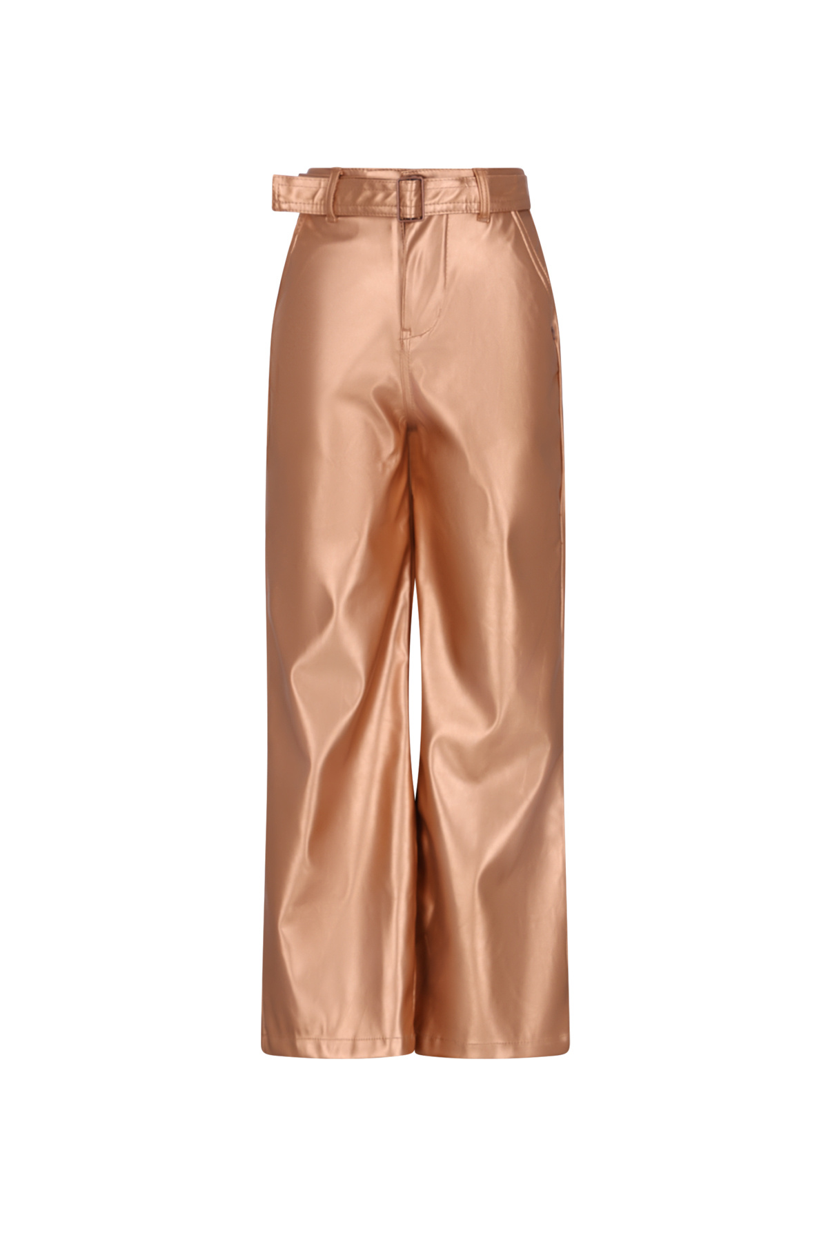 NoNo winter nep leren wide leg broek meisjes - taupe - Simona