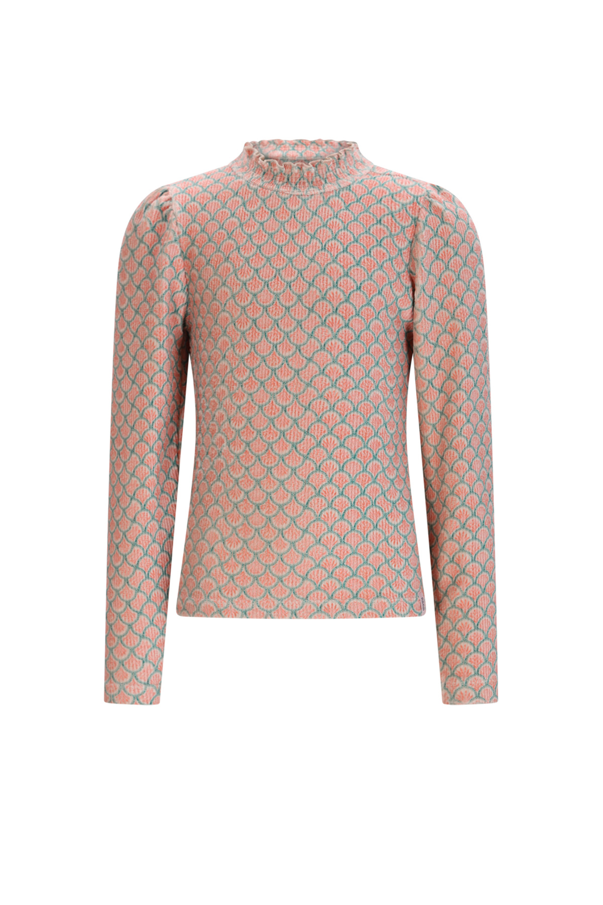 NoNo winter jersey t-shirt meisjes - groen - Koss - AOP, rib