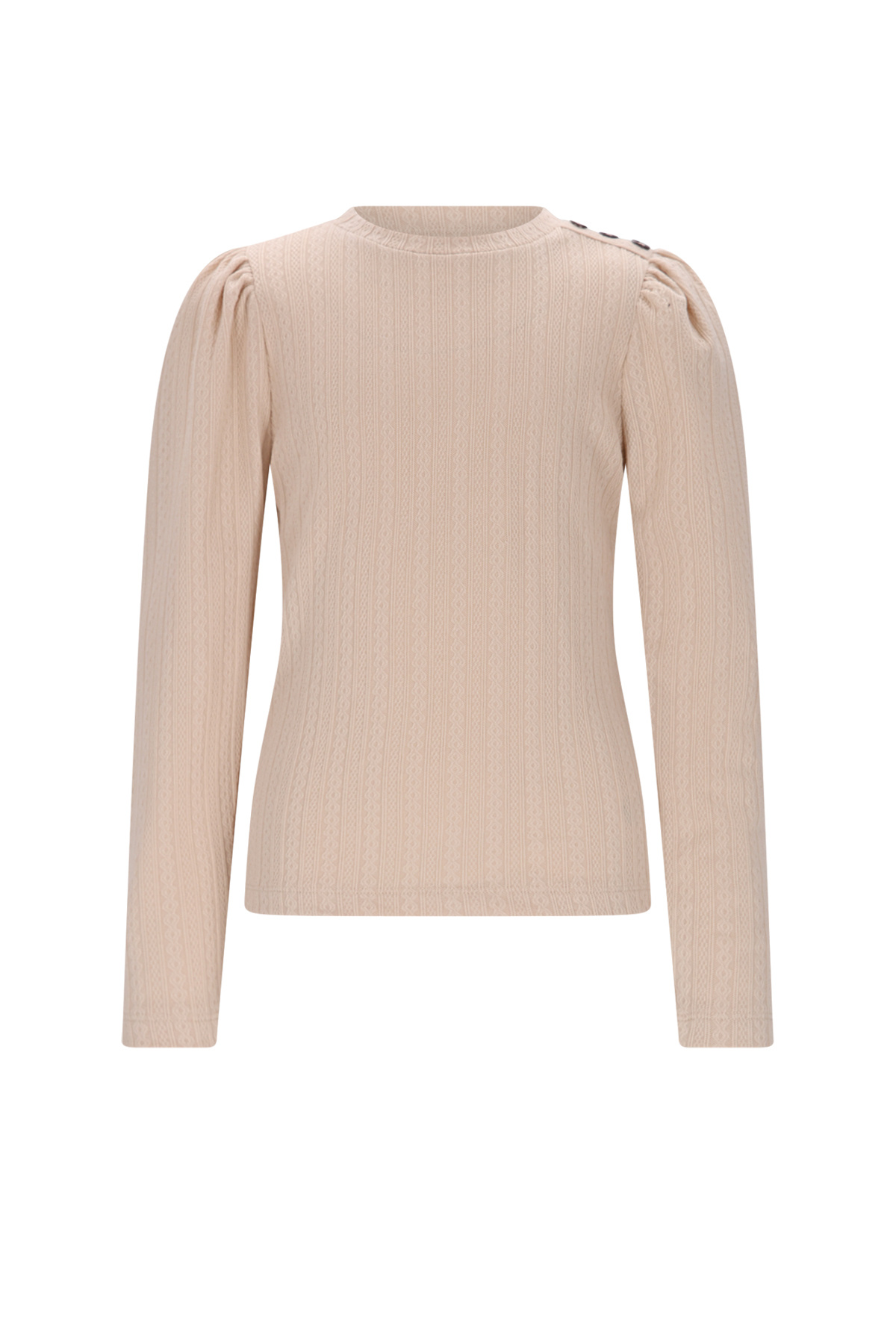 NoNo winter jersey t-shirt meisjes - ivoor - Kiva - gebreid
