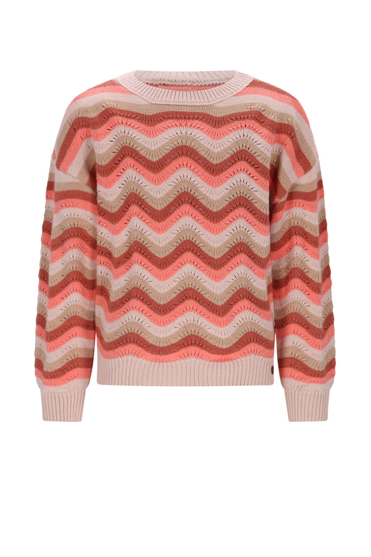 NoNo winter sweater meisjes - roze - Kessy - waivy patroon