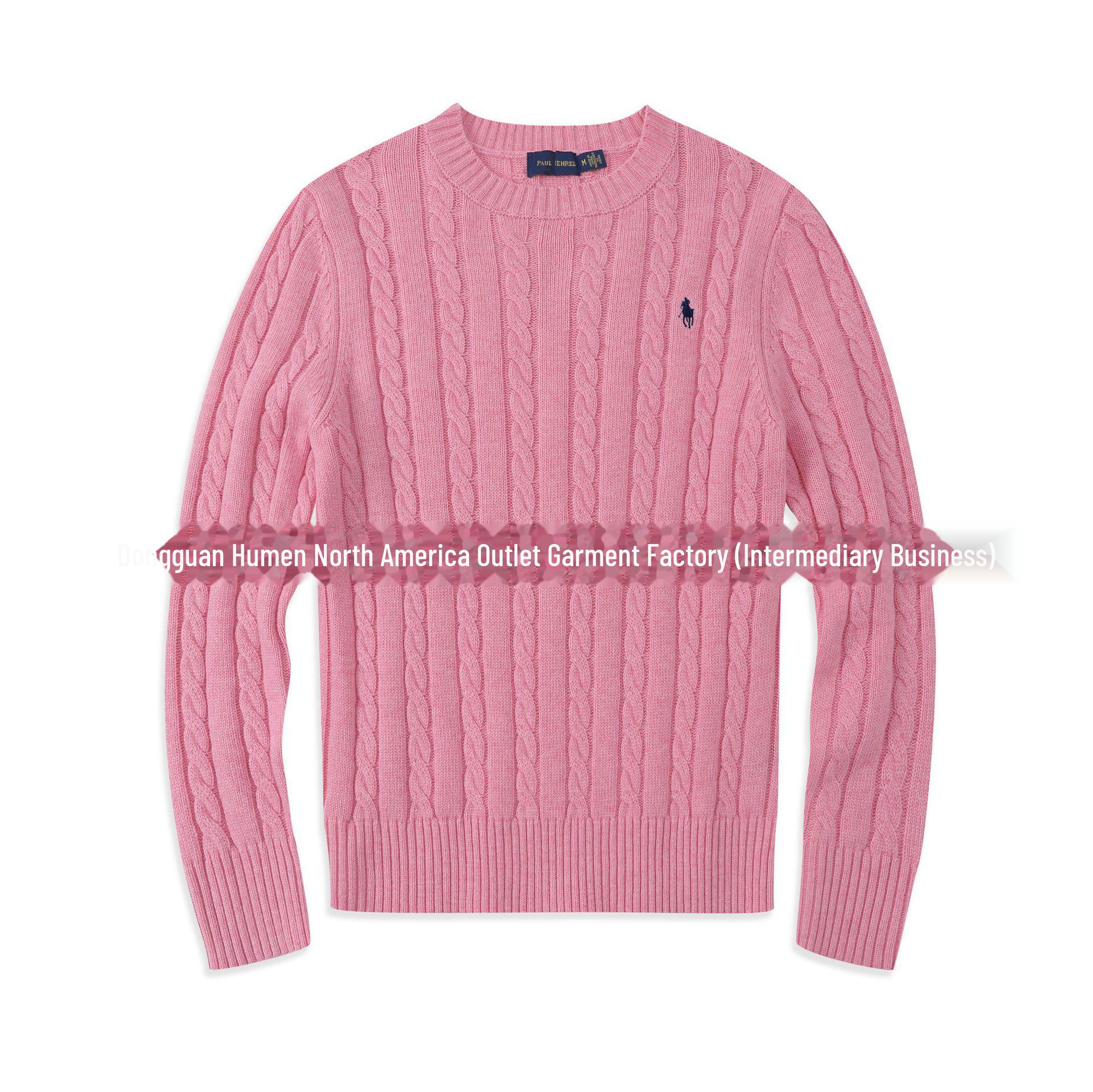 StrideBox Men's Wool Round Neck Sweater with RL Pony Logo - Casual Paul Design XXL