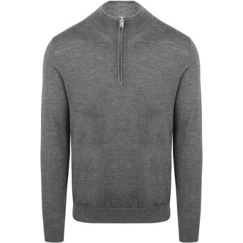Profuomo Sweater  Half Zip Pullover Merinowol Grijs
