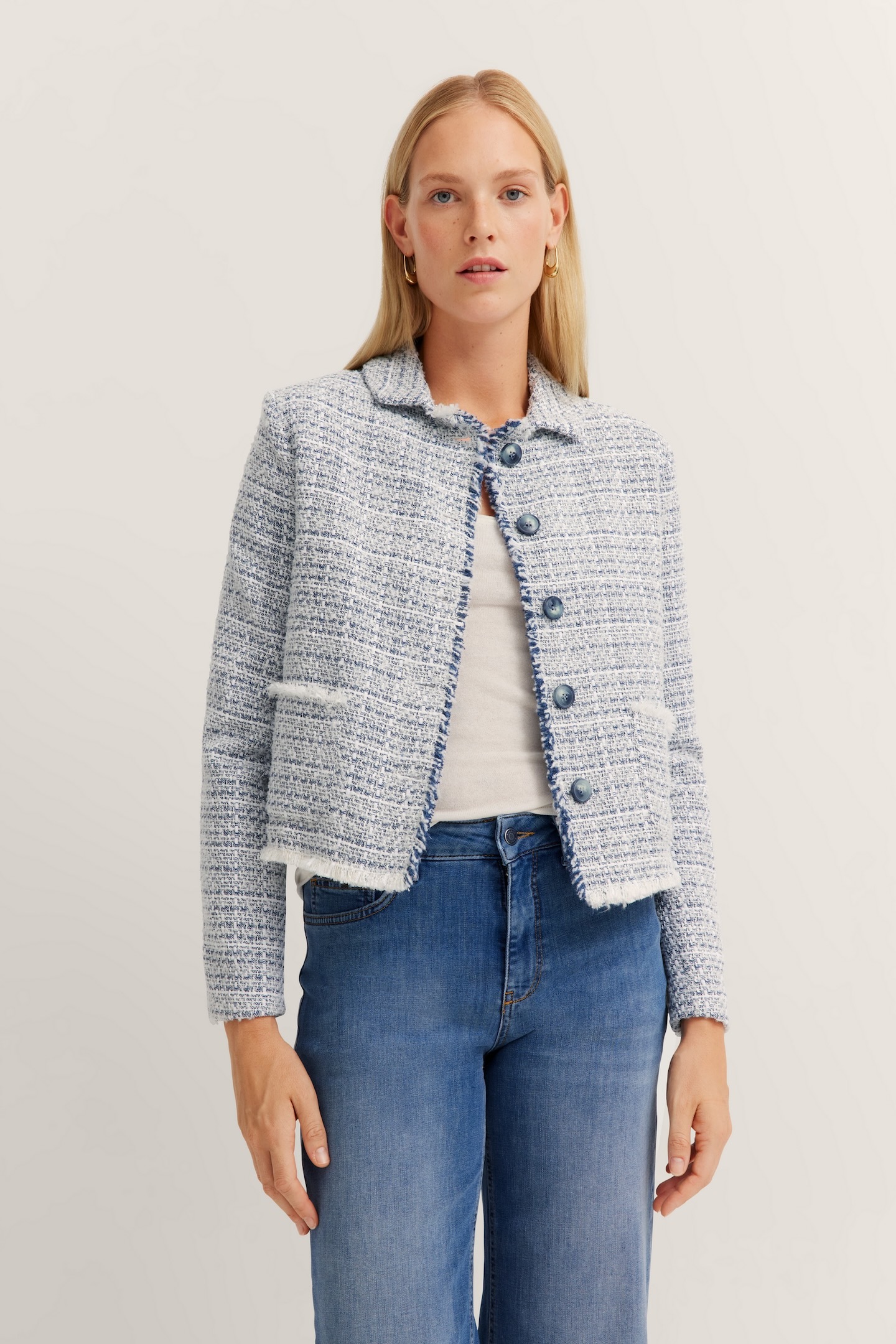 Bugatti Korte blazer met knoopsluiting