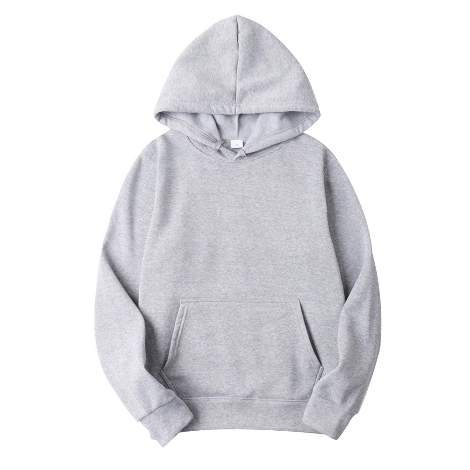 Yeahdor Heren effen trui met capuchon, casual sweatshirt met capuchon, klassieke tops met lange mouwen M