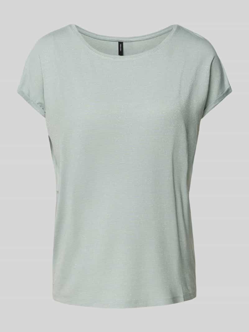 Vero Moda Shirt met ronde hals VMLAVA PLAIN SS TOP LUREX STRIPE