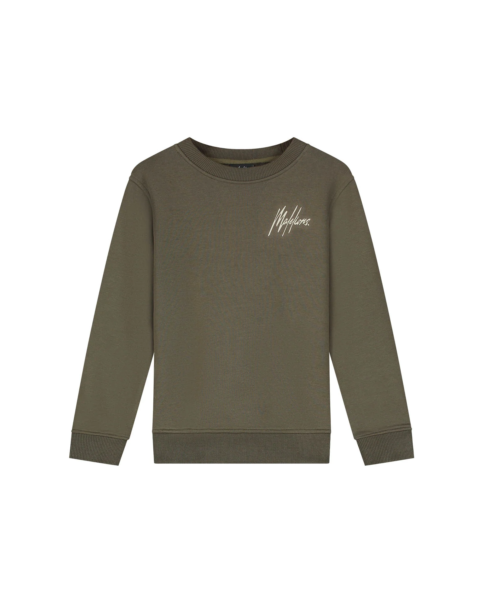 Malelions winter sweater jongens - groen/beige - signature, gestreept