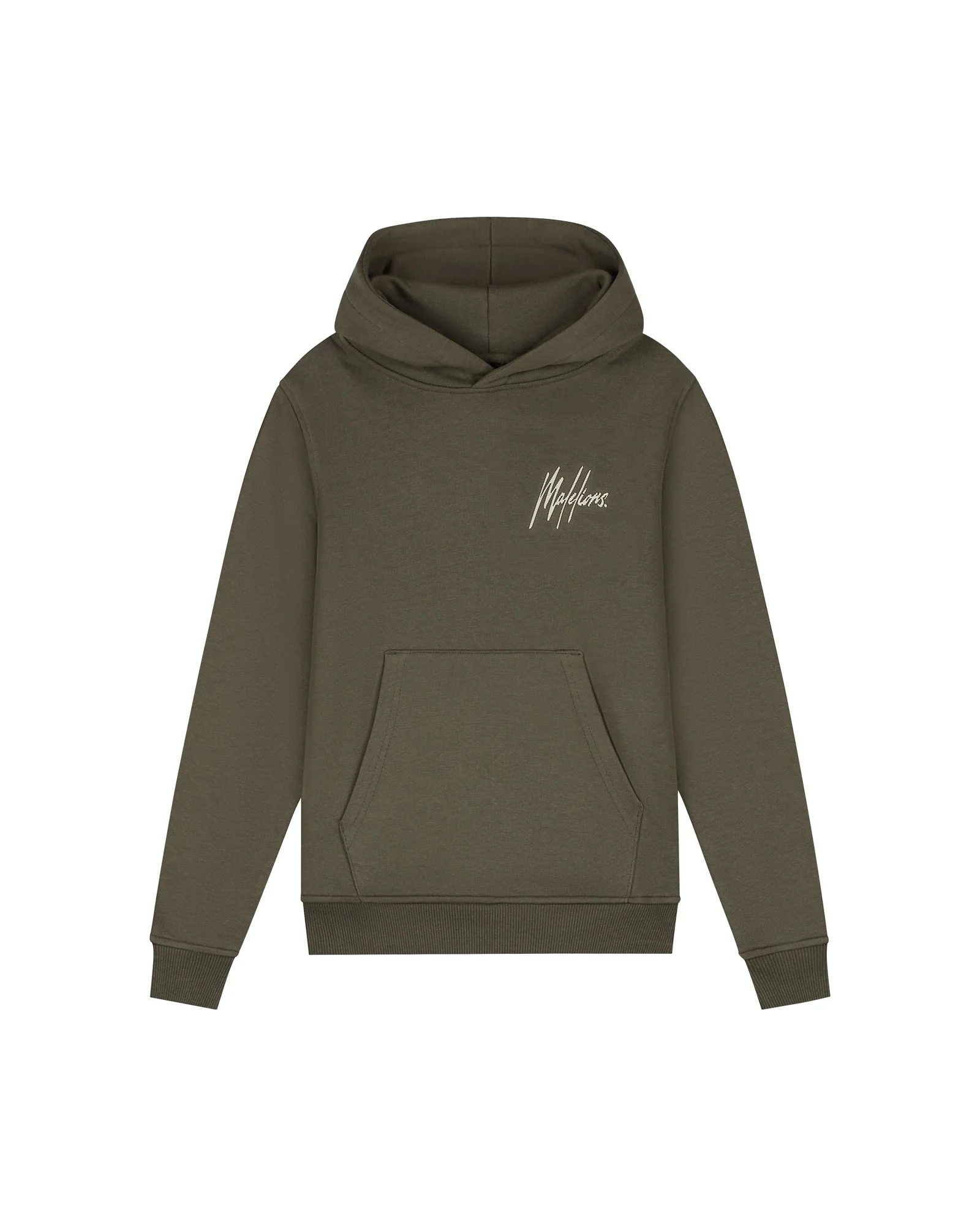 Malelions winter hoodie jongens - groen/beige - signature, gestreept