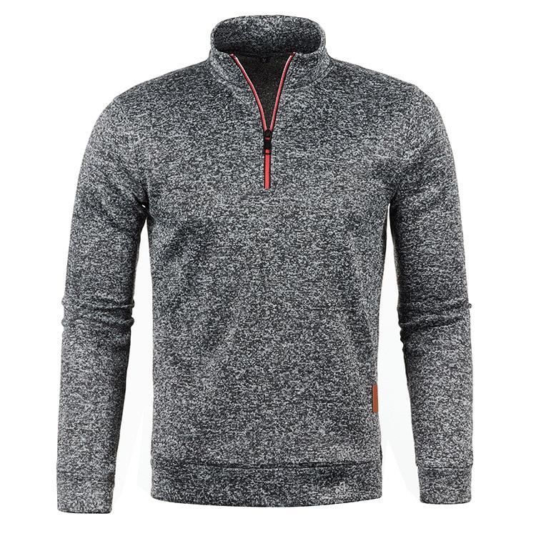 King Billion Effen Kleur Jas Heren Herfst Winter Lange Mouw Ritssluiting Stand Kraag T-shirts voor Heren Pullover Top Sport Mannelijk XXL donkergrijze kleur