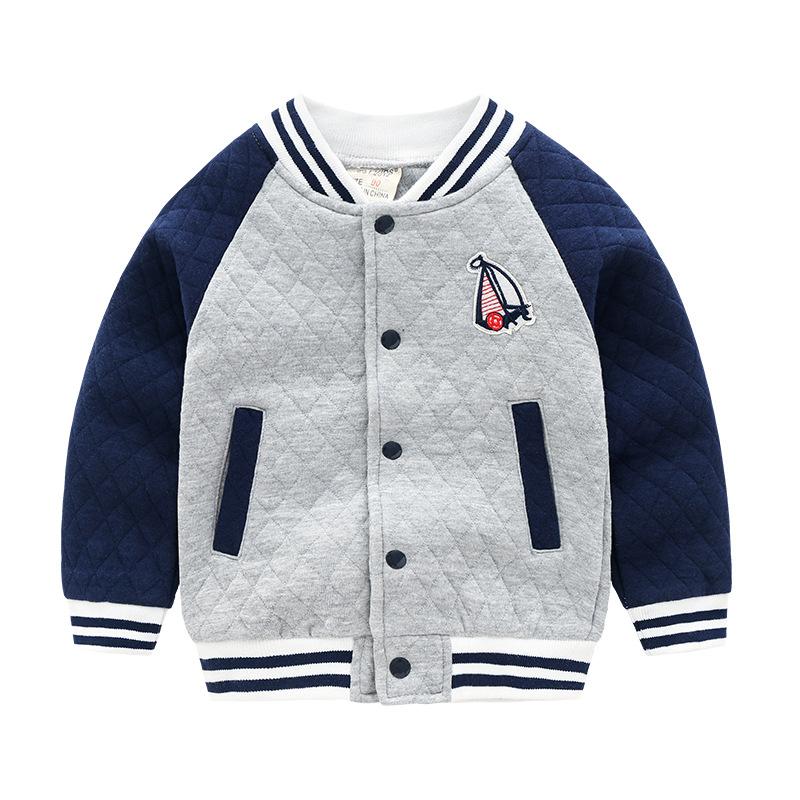 27kids Winter katoenen kinderkleding jongens casual sport top studenten katoenen jas 130cm grijs