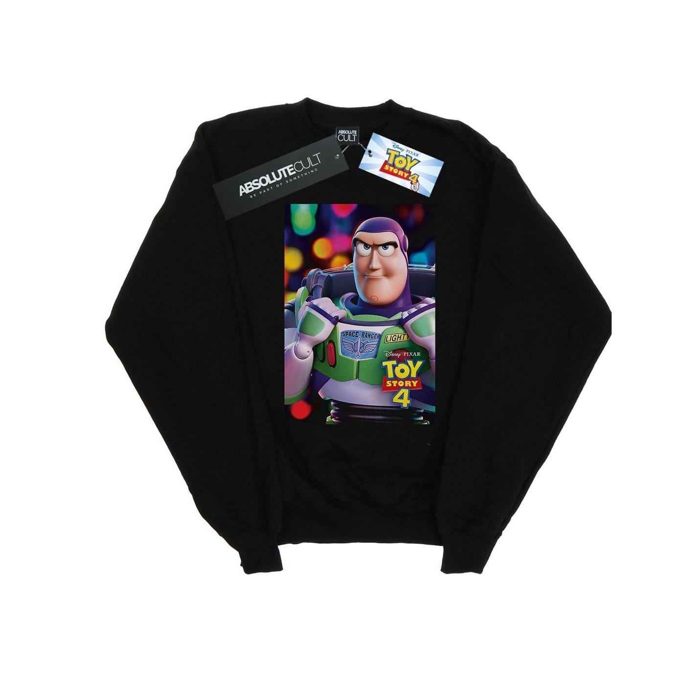 Disney Girls Toy Story 4 Buzz Lightyear poster-sweatshirt 9-11 Years zwart