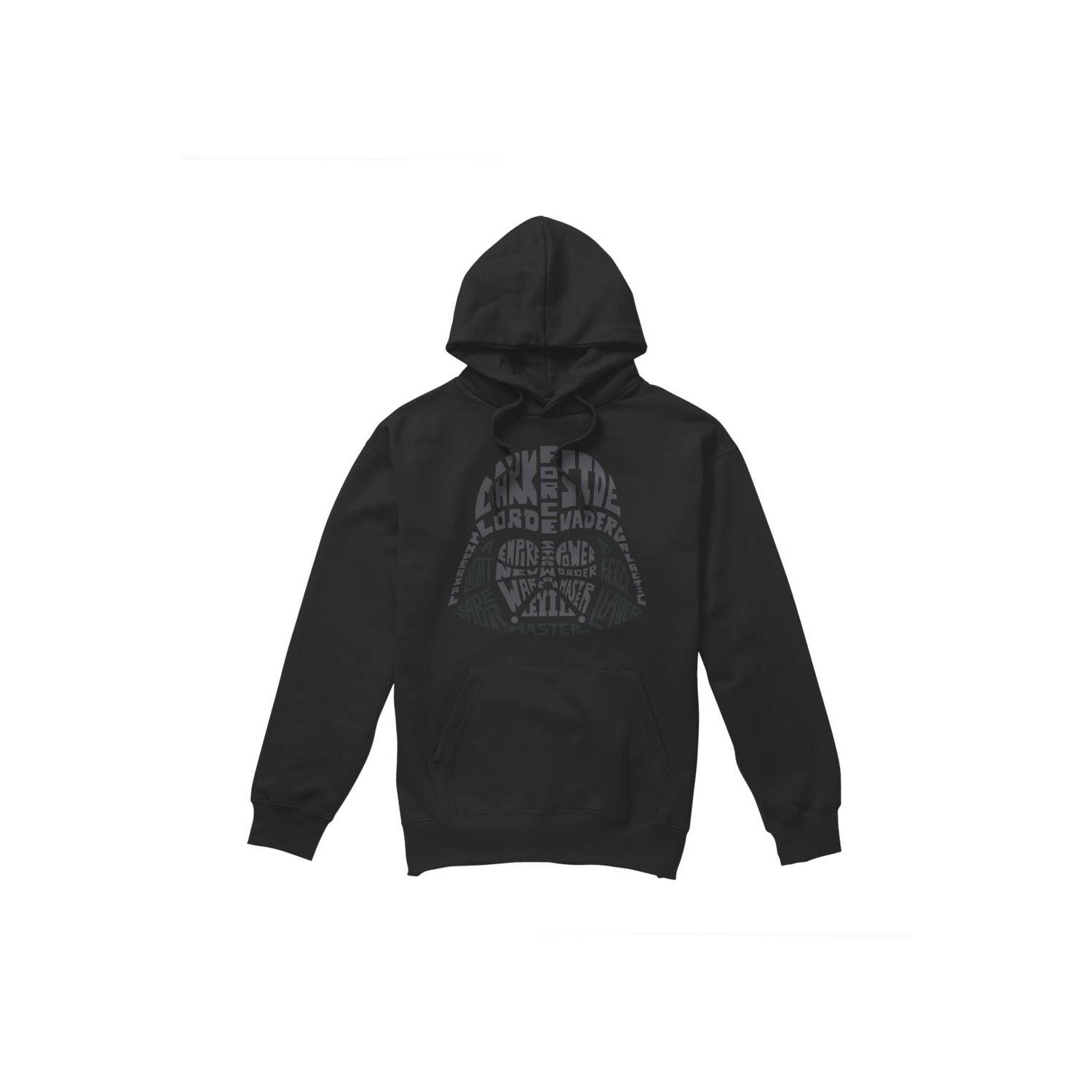 Star Wars Mens Darth Vader Text Head Hoodie XL zwart