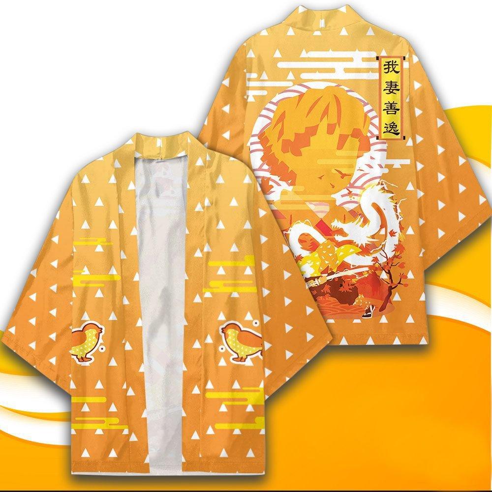 Clothing 02 Anime Kimono Demon Slayer Kimetsu geen Yaiba Japan Mantel Kimono Haori Yukata Cosplay Shirt Jas Vrouwen Mannen Zomer Kleding XXL