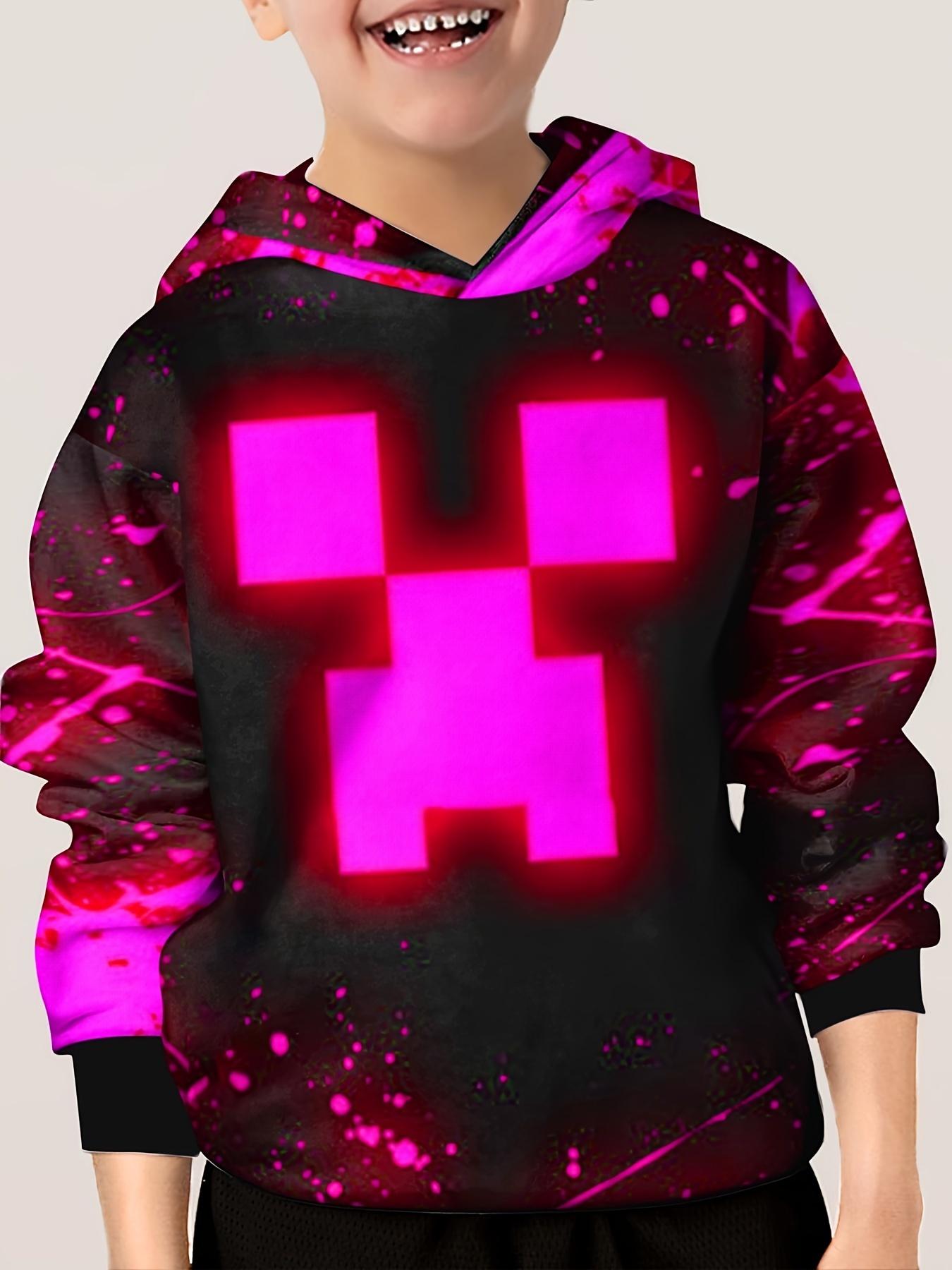 ETST 012 Nieuwe Glowing Face Print Kids Hoodie Unisex Pullover Casual Hooded Lange Mouw Top Meisjes & Jongens Outdoor Kleding Voor Lente Herfst 120CM