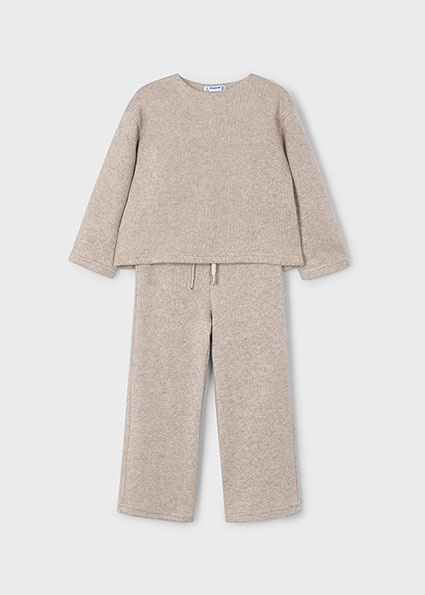 Mayoral winter broek-set meisjes - bruin - gebreid